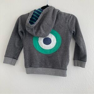 Mini Boden Boys Full Zip Jacket Hoodie Gray Archery Bullseye School Size 5-6Y